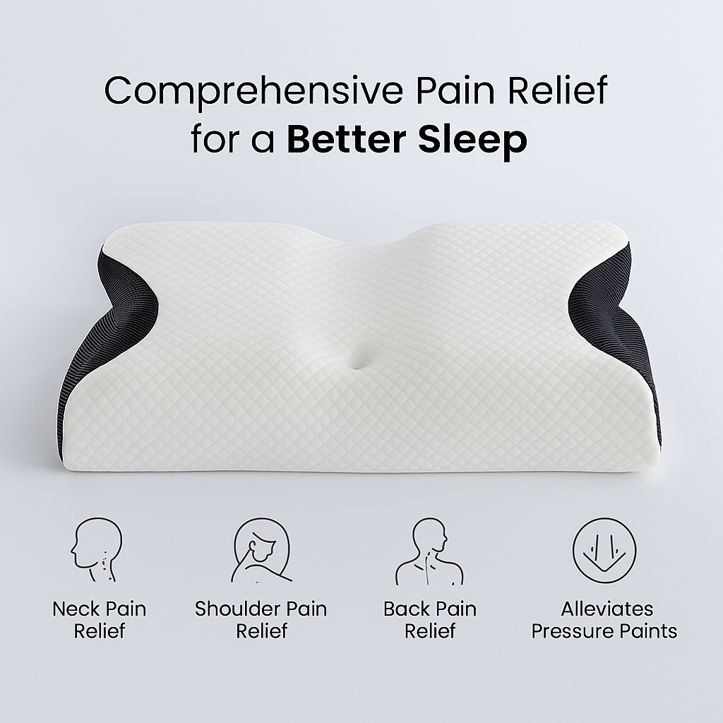 Relief Pillow: neck relief, total comfort, and real, restful sleep.