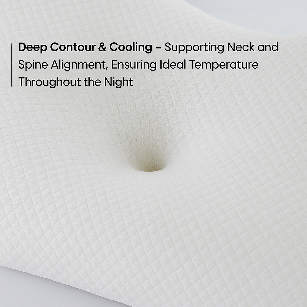 Relief Pillow: neck relief, total comfort, and real, restful sleep.