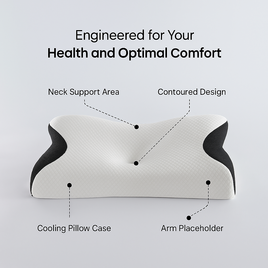 Relief Pillow: neck relief, total comfort, and real, restful sleep.
